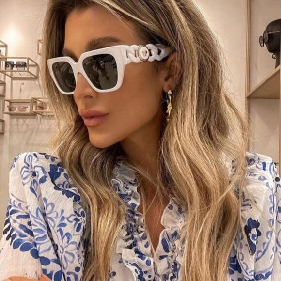 Versace VE4409 314/87 Square Sunglasses – White/Grey - Picture 3 of 10